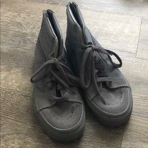 High top all grey vans worn once